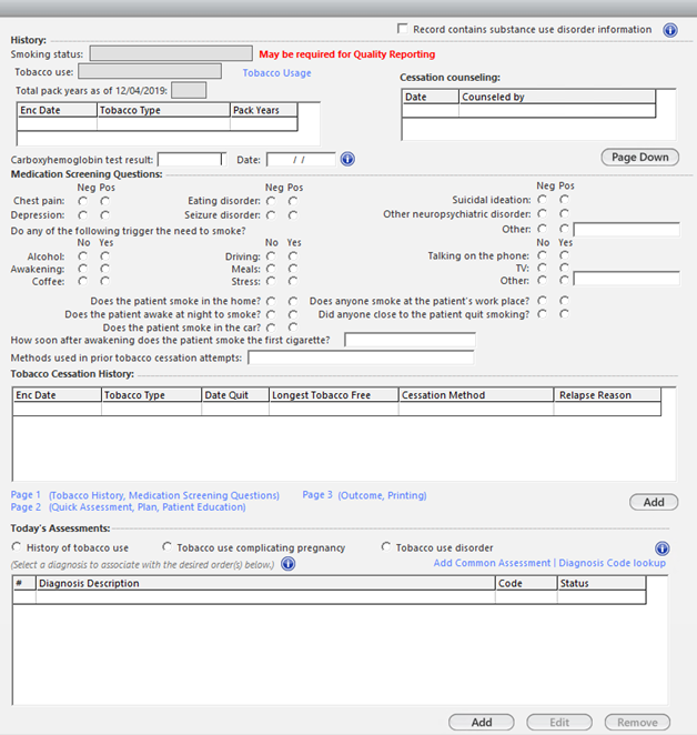 Tobacco Cessation template