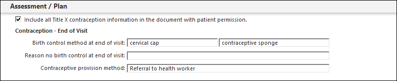 Title X Assessment Plan panel