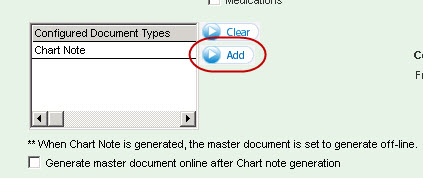 Add button on Configured Document Types grid