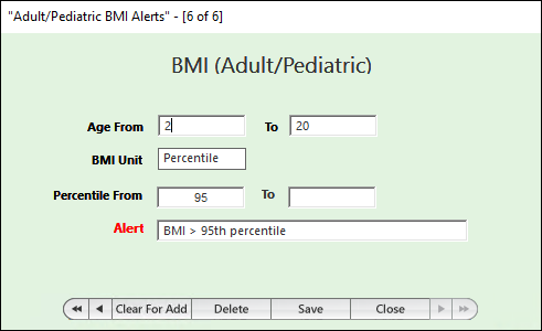 Adult/Pediatric BMI Alerts
