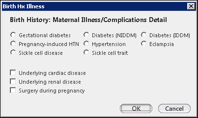 Birth Hx Illness