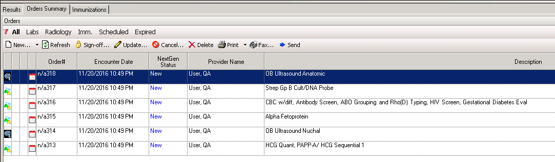 Orders Summary tab
