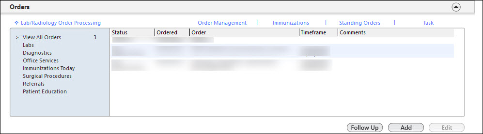 Orders Panel