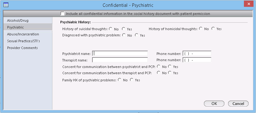 Confidential Psychiatric