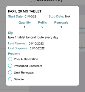 Medication summary