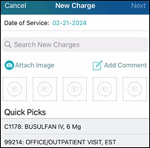 New Charge view