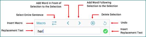 Editing toolbar ui description