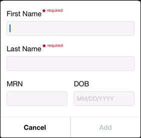 New Patient Details View