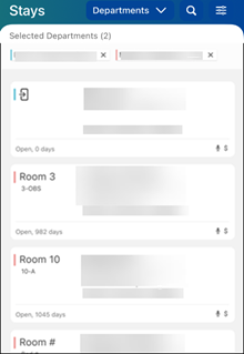 Device-added patient stay schedule in the Stays view
