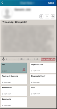 NextGen Mobile dictation job with tags view