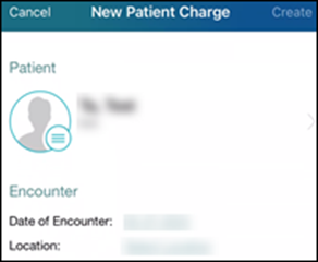 New Patient Charge view
