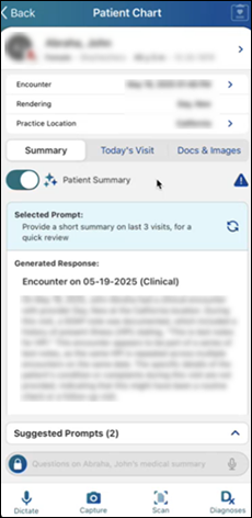Generated patient summary