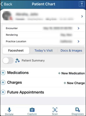 Patient Chart view