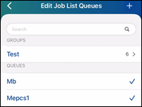 Queue groups in the Edit Job List Queues view