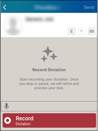 Record dictation without tags while the text box is open