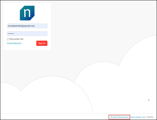 Browser requirements on logon page