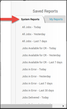 System Reports tab