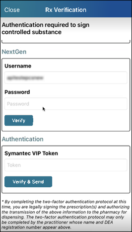 Symantec authentication view