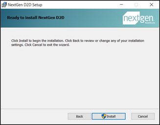 D2D Setup Install window