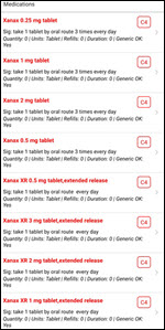 Medication favorite group search result