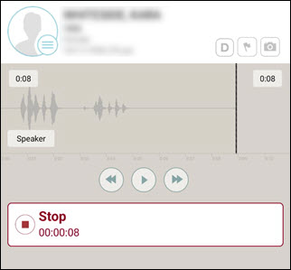 Recording view without text box open