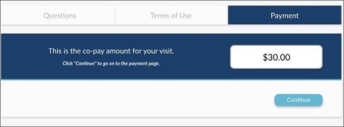 Payment tab that doesn't allow co-pay change
