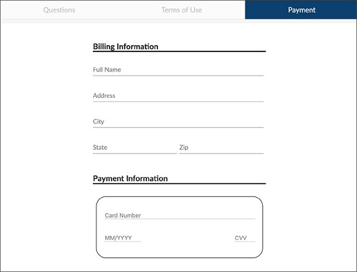 Billing and Payment Information on the Payment tab