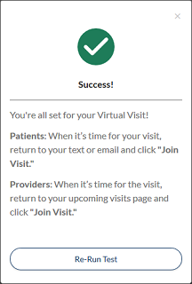 Successful test result window