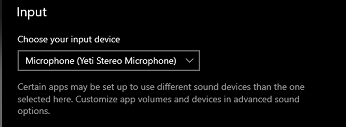 Choose your input device setting