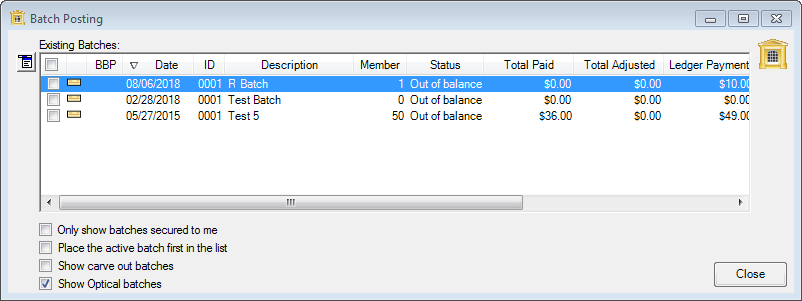 Batch Posting Window