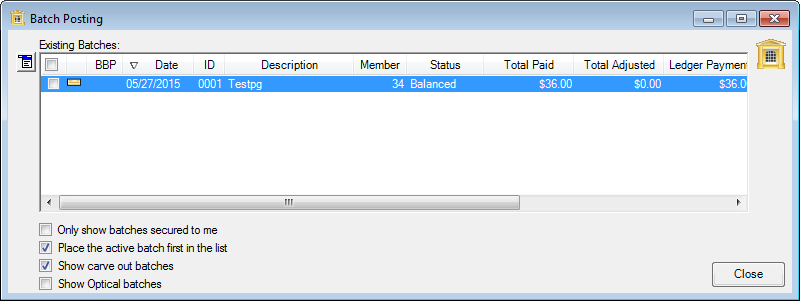 Batch Posting Window