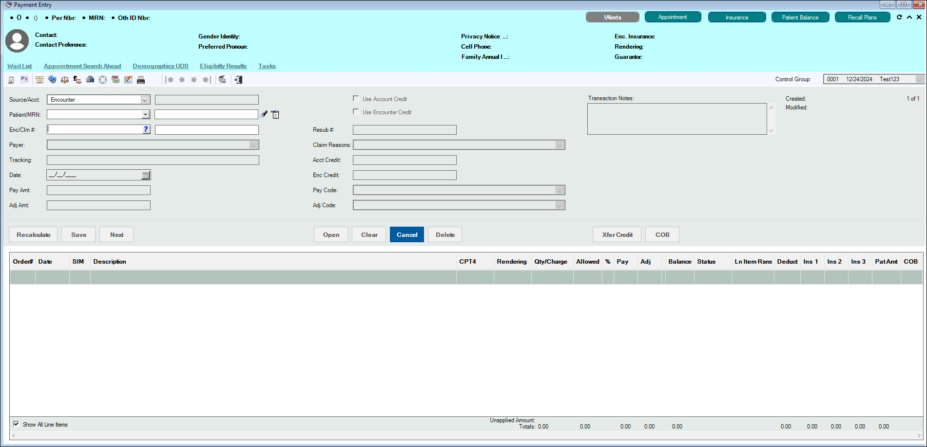 Payment Entry Window