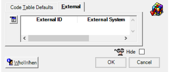 External tab