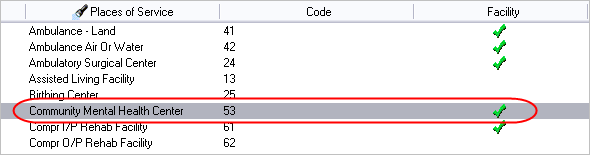 Code Table List Window