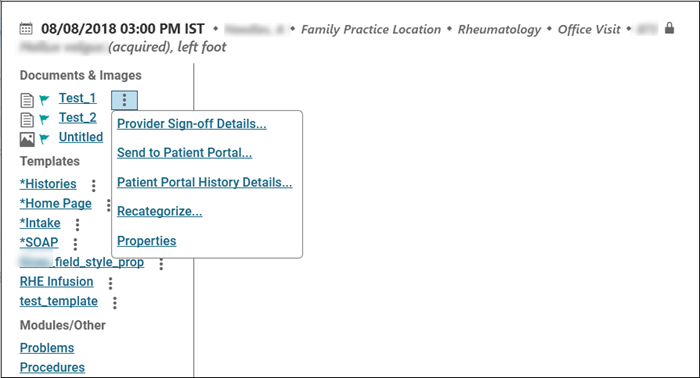 Provider Sign-off Details option is displayed