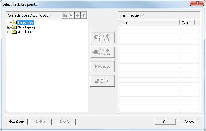 Select Task Recipients