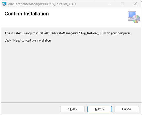 Confirm Installation window