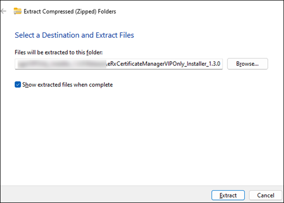 Extract Compressed (Zipped) Folders window