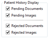 Patient History Display section