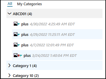 Expand or collapse a specific category