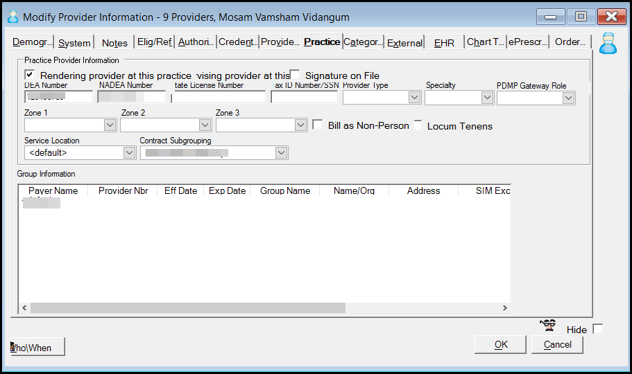 Modify Provider Information