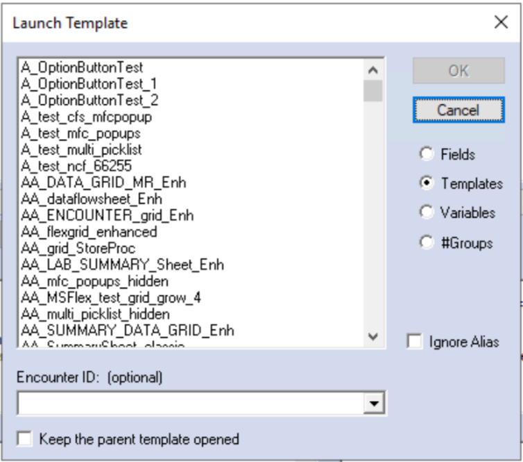 Launch Template window
