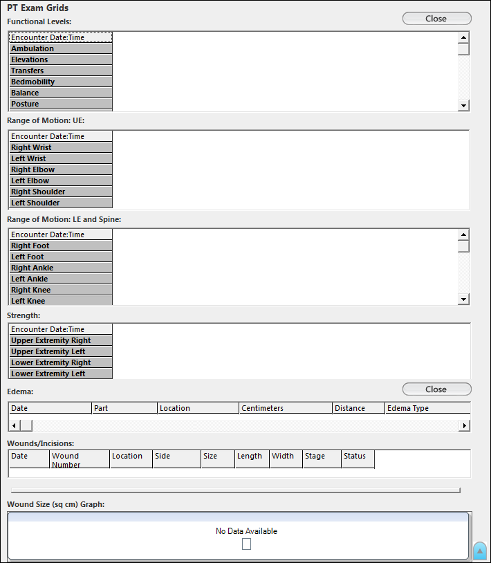 PT Exam Grids