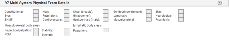 97 Multi System Physical Exam Details on Finalize