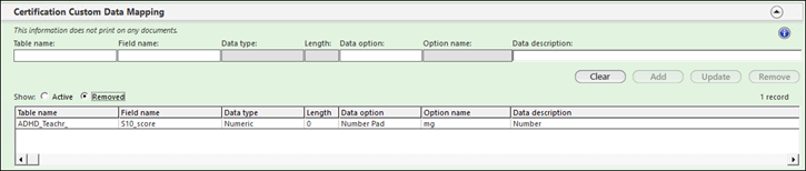 Certification Custom Data Mapping