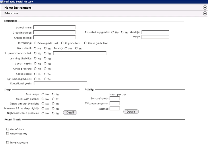 Pediatric Social History – Education