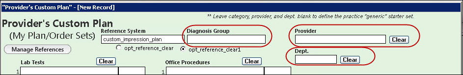 Provider's custom plan window