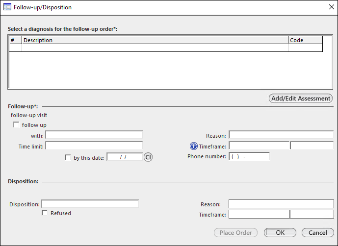 Follow-up/Disposition template