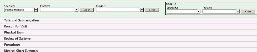 Associate the HPI template to a specialty