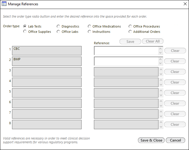 Manage References